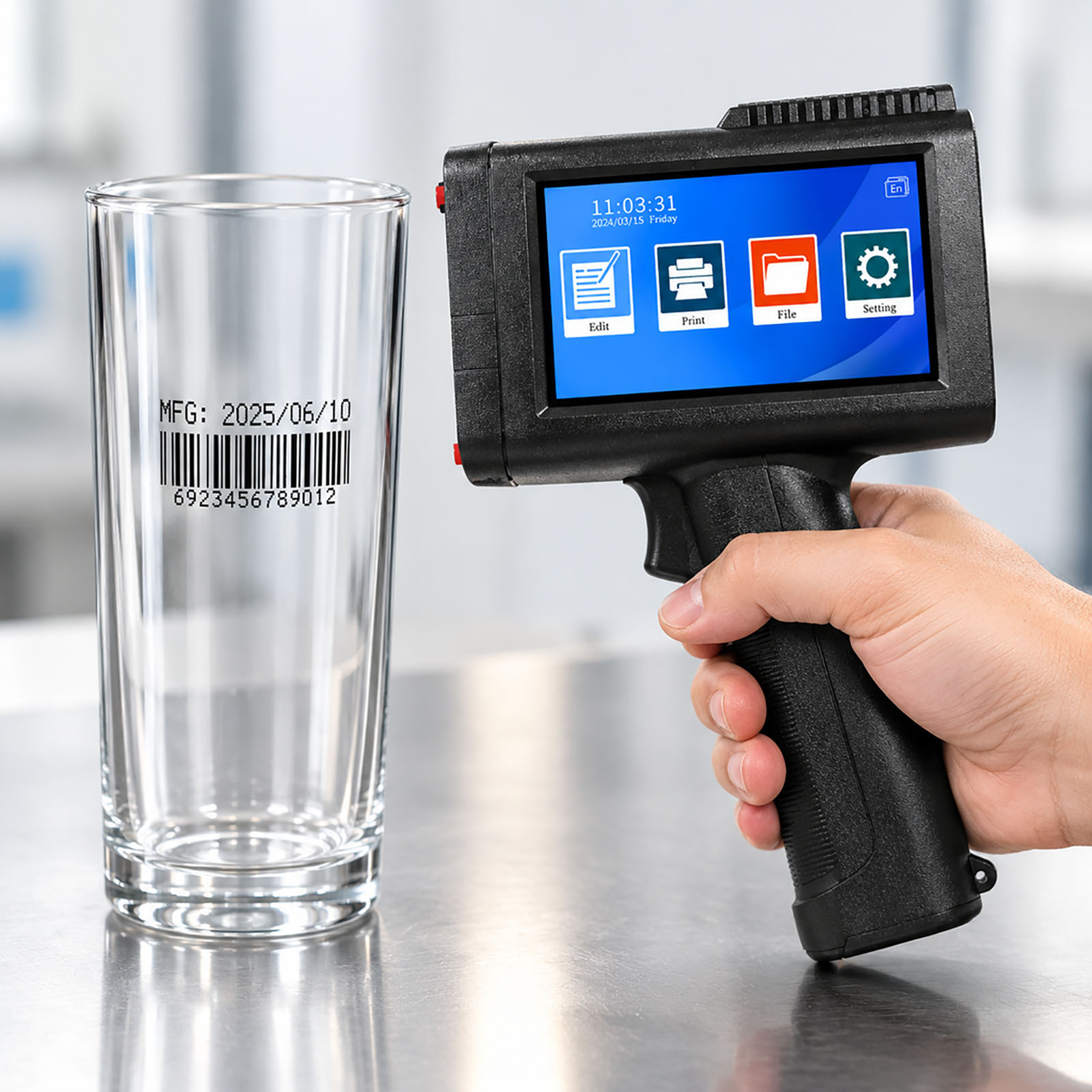 Barcode Printer - ZM-C13 – przenośna, miniaturowa drukarka atramentowa,